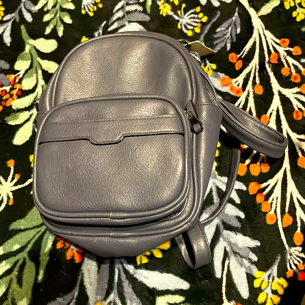 Mini grey , navy blue mini backpack